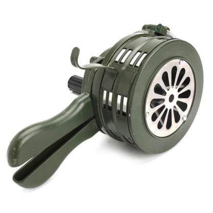 110dB Green Aluminium alloy Crank Hand Operated Air Raid Emergency Safety Alarm Buzzer Home Self Protection Security