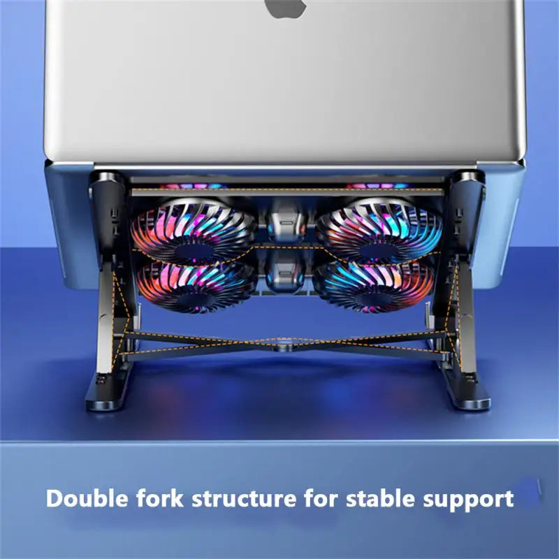 Foldable Laptop Holder For Macbook Tablet Notebook Stand Table Cooling Pad Bracket With Radiator Silent Fan Laptop Accessor