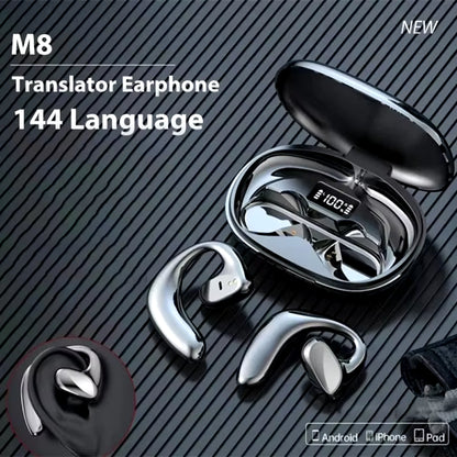 Translation Headphones 144 M8 Translator Languages Instant Smart Voice Translator Wireless Bluetooth Translator Earphone