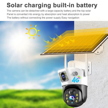 4G Solar Camera 4MP Dual Lens Home Security  Camera With Solar Panel V380PRO