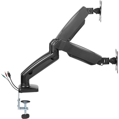 Lorell Mounting Arm for Monitor - Black - Height Adjustable - 2 Display(s) Supported - 14.30 lb Load Capacity - 75 x 75, 100 x 100 - 1 Each