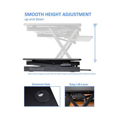 Rocelco 38" Large Height Adjustable Standing Desk