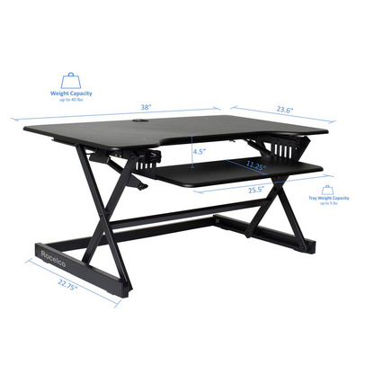 Rocelco 38" Large Height Adjustable Standing Desk