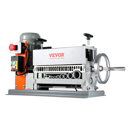 VEVOR Automatic Wire Stripping Machine, 0.06''-1.42'' Electric Motorized Cable Stripper, 370 W, 88 ft/min Wire Peeler with An Extra Manual Crank, 11 Channels for Scrap Copper Recycling