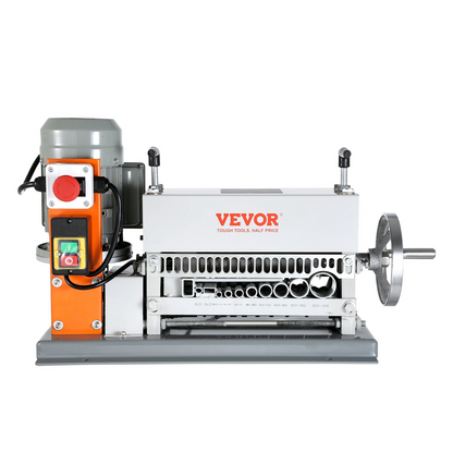 VEVOR Automatic Wire Stripping Machine, 0.06''-1.42'' Electric Motorized Cable Stripper, 370 W, 88 ft/min Wire Peeler with An Extra Manual Crank, 11 Channels for Scrap Copper Recycling