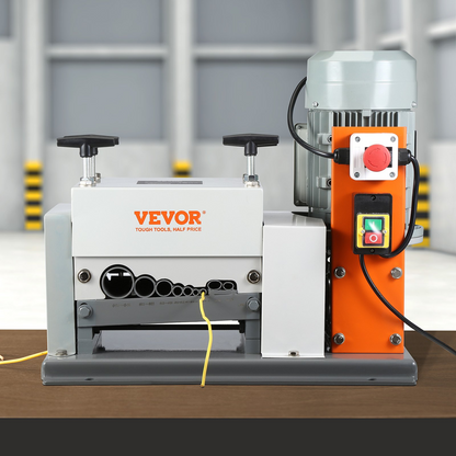 VEVOR Automatic Wire Stripping Machine, 0.06''-1.57'' Electric Motorized Cable Stripper, 1500 W, 88 ft/min Wire Peeler with Double Blades (Cut/Peel), 9 Channels for Scrap Copper Recycling