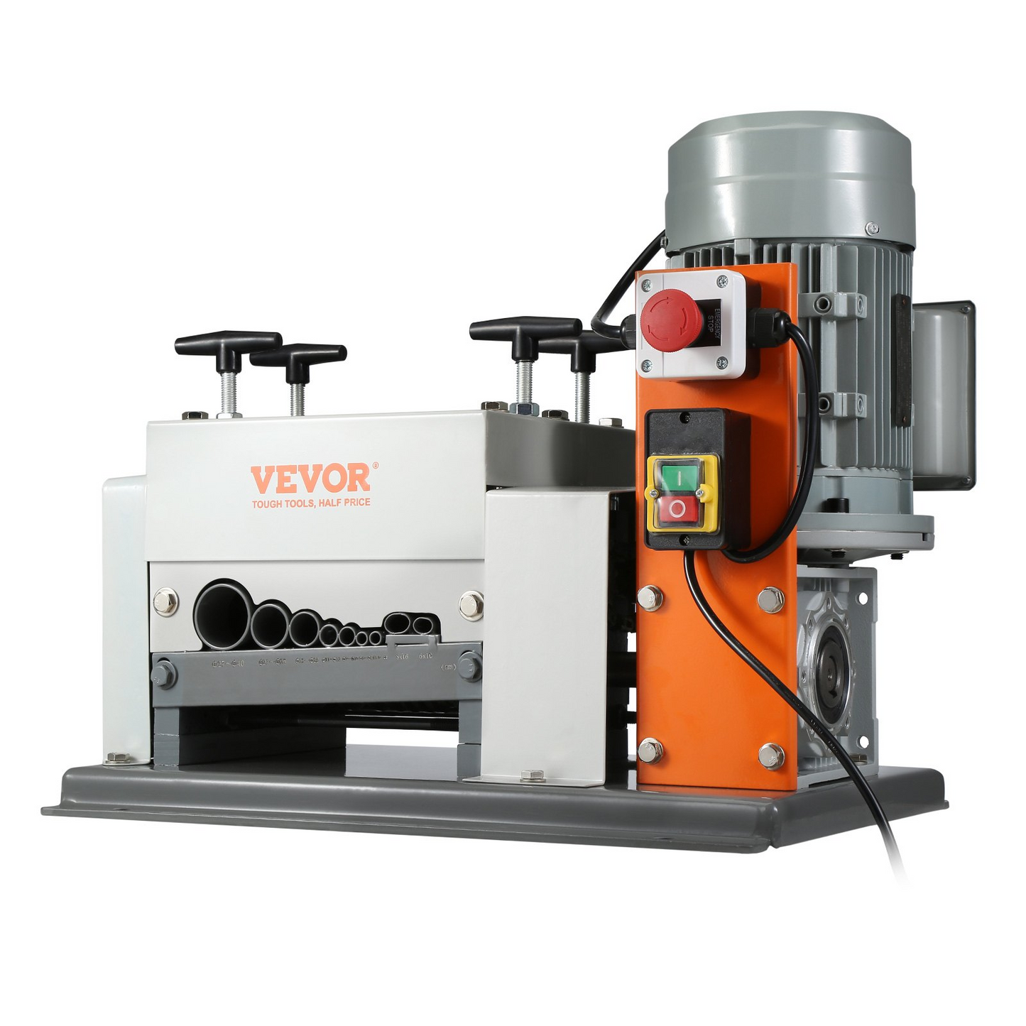 VEVOR Automatic Wire Stripping Machine, 0.06''-1.57'' Electric Motorized Cable Stripper, 1500 W, 88 ft/min Wire Peeler with Double Blades (Cut/Peel), 9 Channels for Scrap Copper Recycling