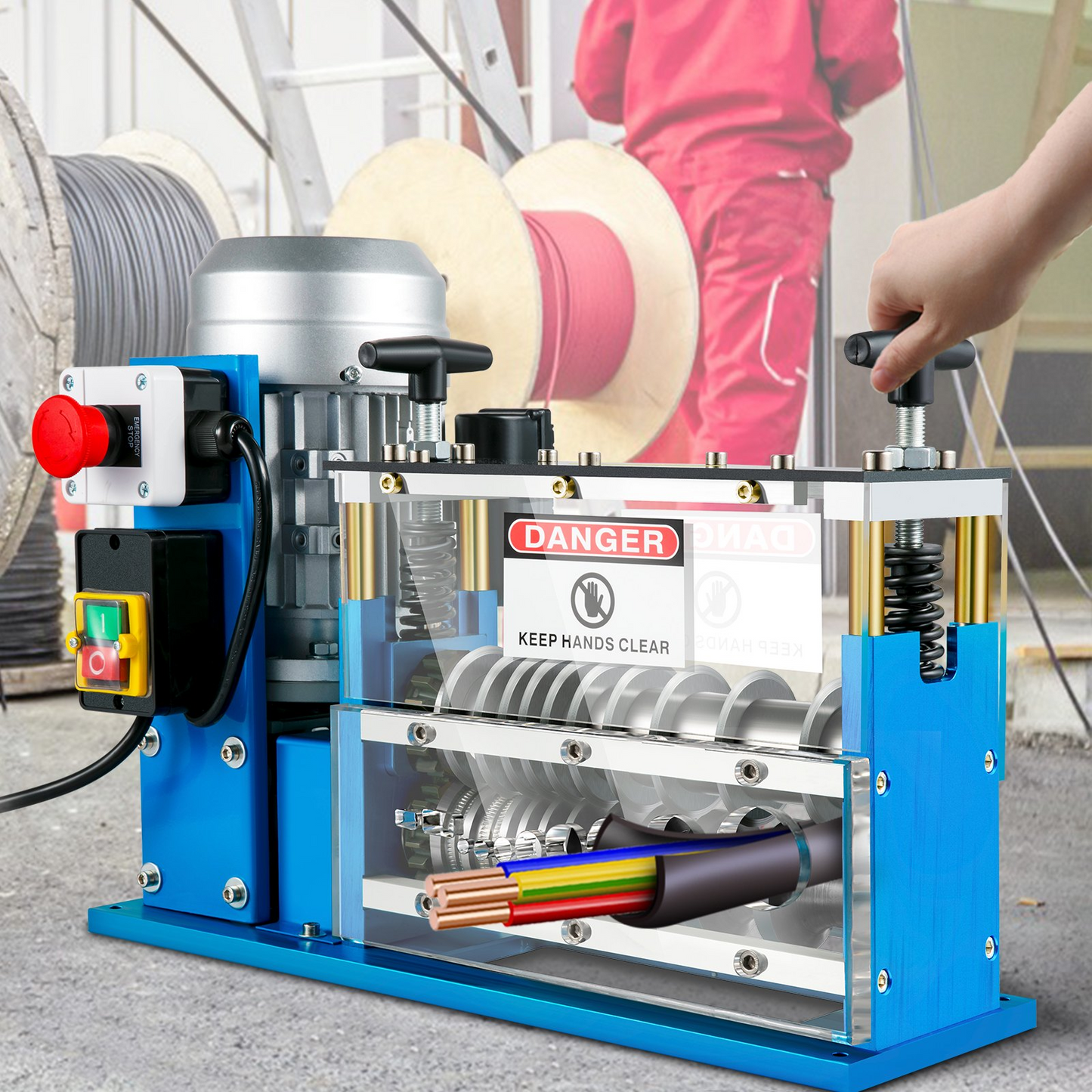 VEVOR Cable Wire Stripping Machine 0.06 inch -1.5 inch,Portable Powered Wire Stripper Machine 11 Channels 10 Blades,Automatic Wire Stripping Tool 75ft/minute,for Recycling Copper Wire