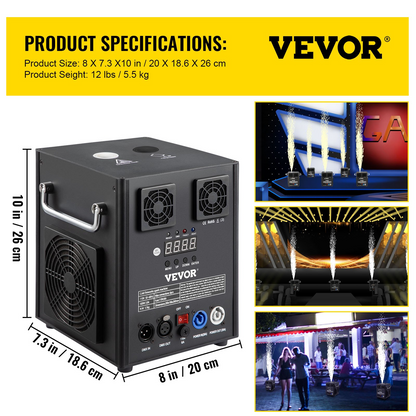 VEVOR Stage Equipment Special Effect Machine, 500W Stage Lighting Effect Machine with Wireless Remote Control, Smart DMX Control Stage Equipment Beautiful Showing Machine for Wedding, Musical Show, DJ