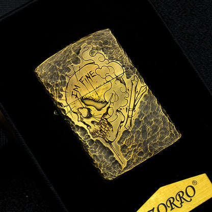 ZORRO Zorro brass side skull kerosene lighter