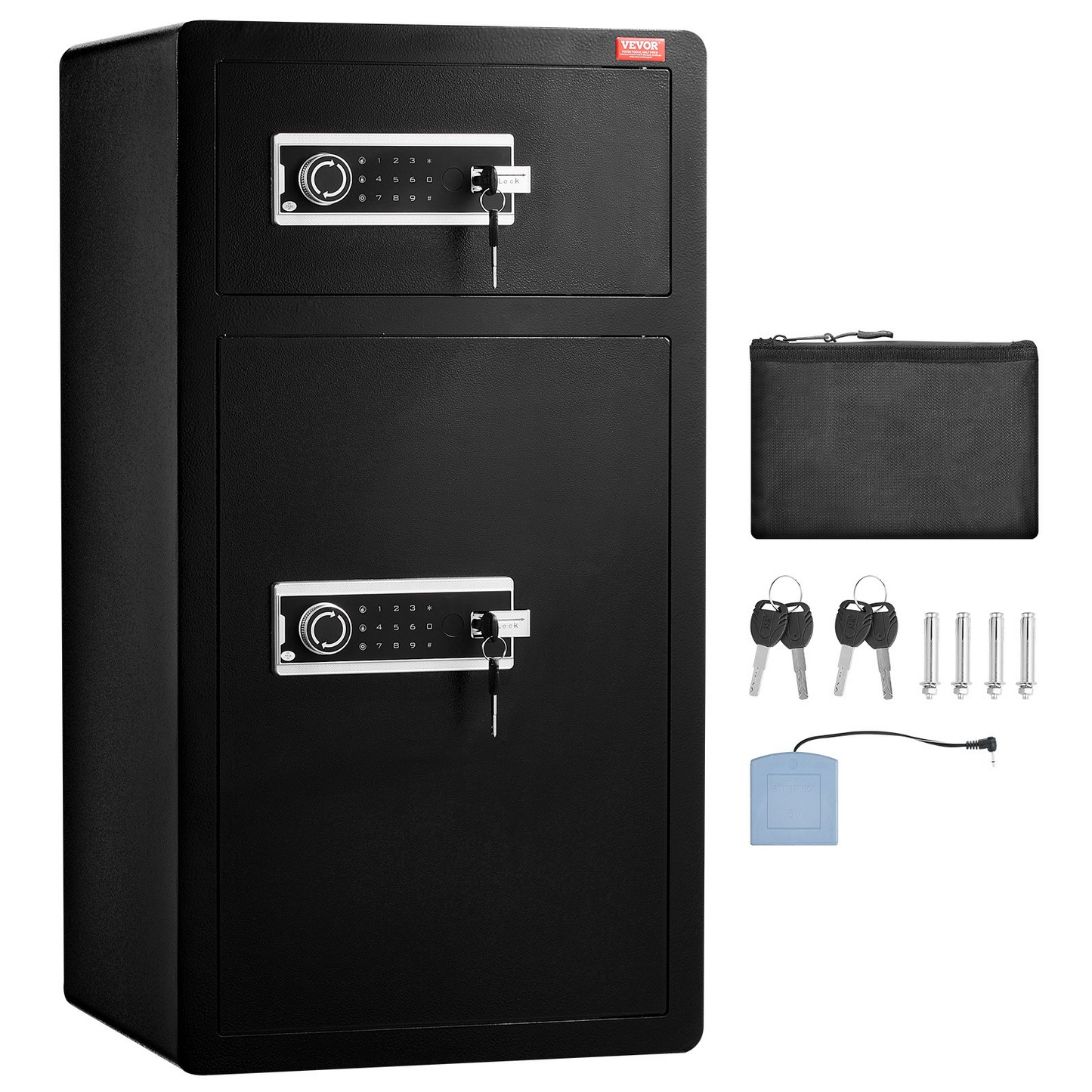 VEVOR Double Door 7.2 cu.ft Safe Box with Key Lock Password Cabinet Black,organize cash, passports, jewelry, gold, watches and documents