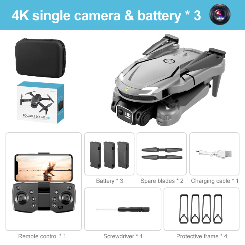 UAV V88  4K Dual Camera HD Aerial Photography Folding Aircraft Fixed Altitude Remote Control