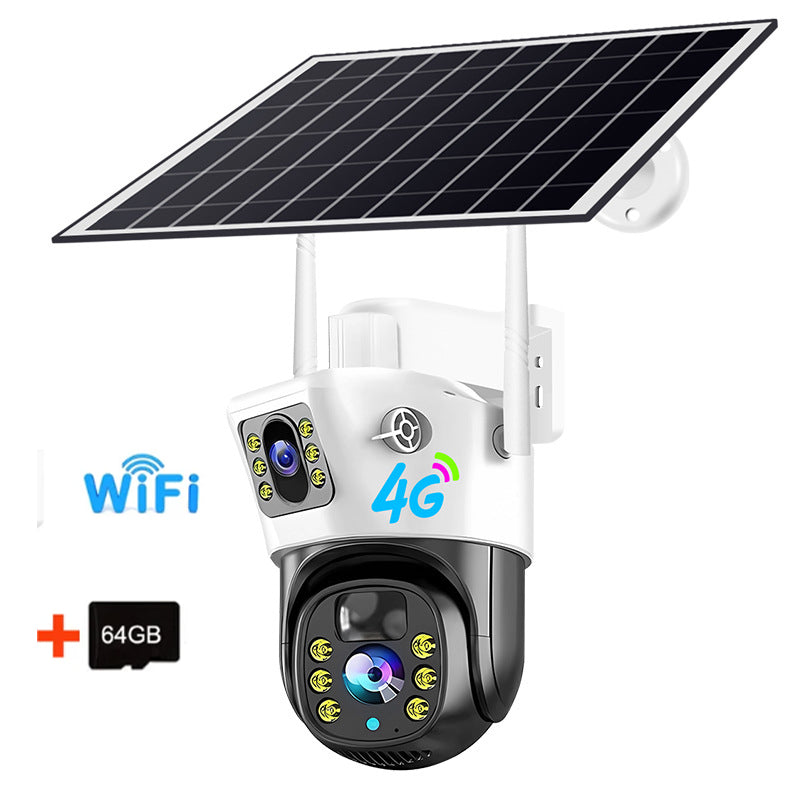 4G Solar Camera 4MP Dual Lens Home Security  Camera With Solar Panel V380PRO