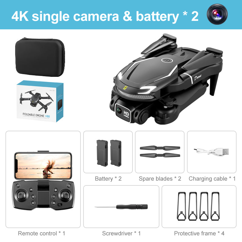 UAV V88  4K Dual Camera HD Aerial Photography Folding Aircraft Fixed Altitude Remote Control