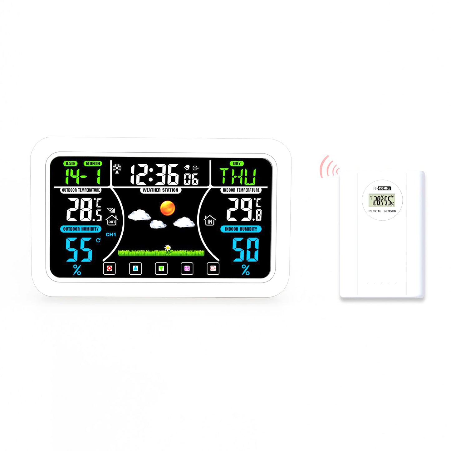 Touch screen weather clock wireless weather forecast clock electronic clock