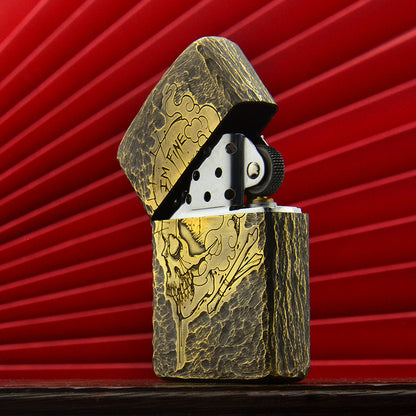 ZORRO Zorro brass side skull kerosene lighter