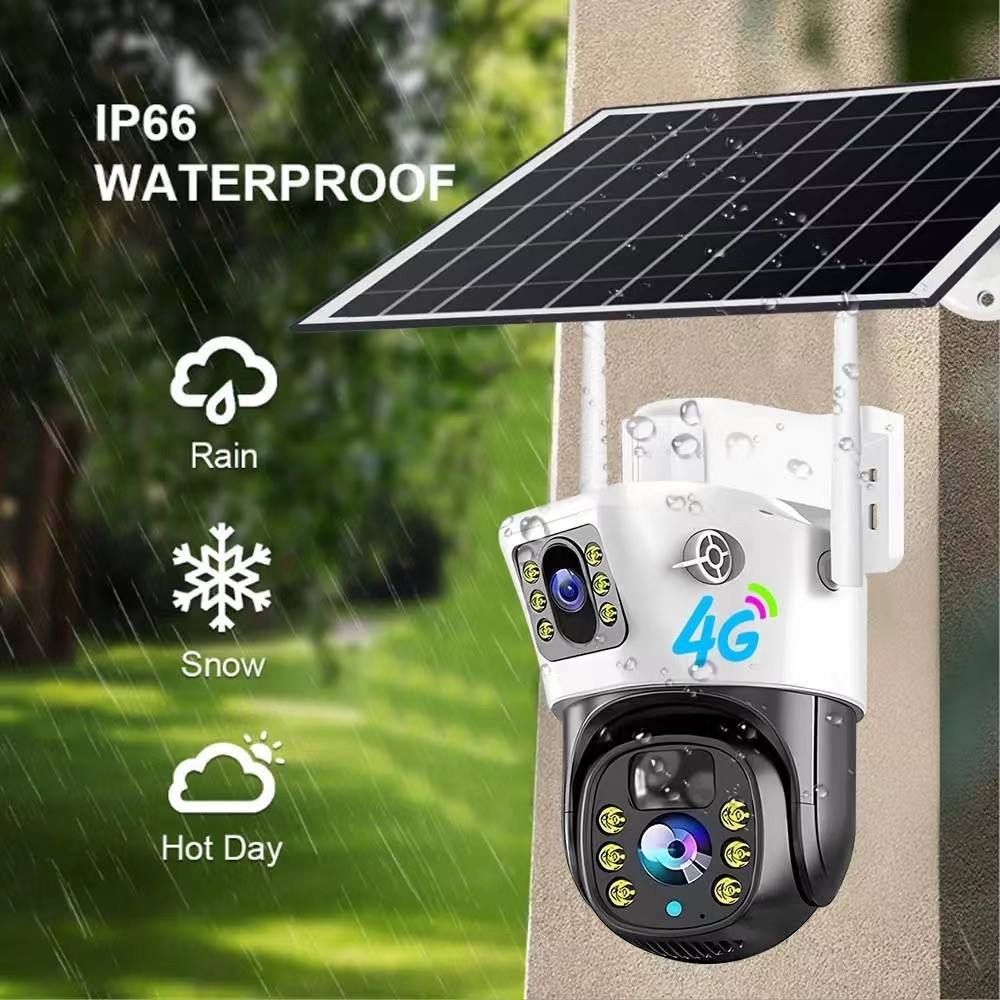 4G Solar Camera 4MP Dual Lens Home Security  Camera With Solar Panel V380PRO