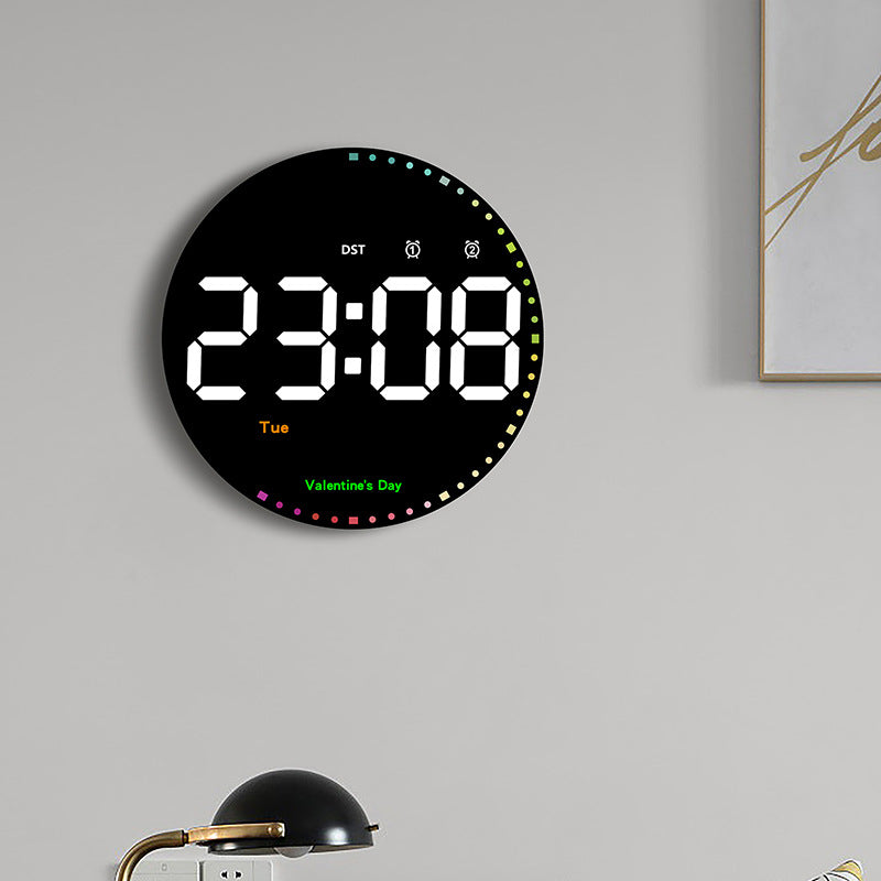 Digital electronic clock calendar wall clock LED clock colorful clock