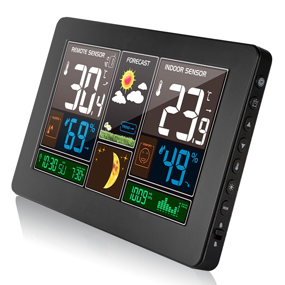 Color screen weather clock 3378 weather forecast clock radio wave indoor and outdoor temperature LED electronic clock