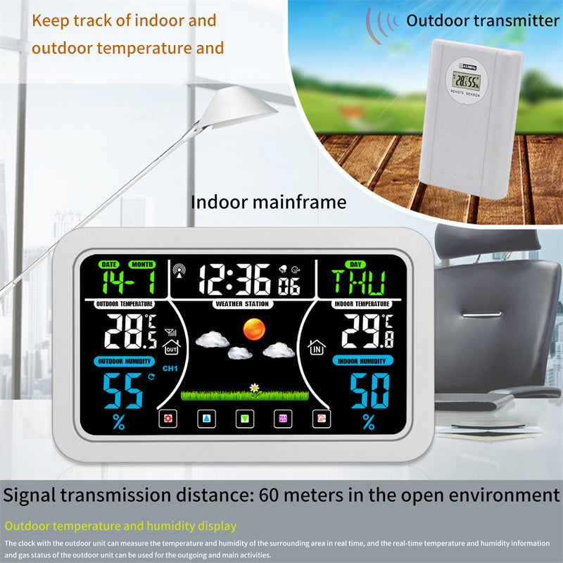 Touch screen weather clock wireless weather forecast clock electronic clock