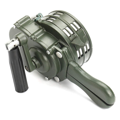 110dB Green Aluminium alloy Crank Hand Operated Air Raid Emergency Safety Alarm Buzzer Home Self Protection Security