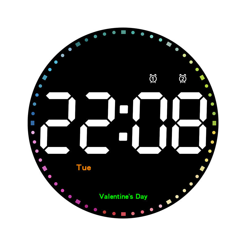 Digital electronic clock calendar wall clock LED clock colorful clock