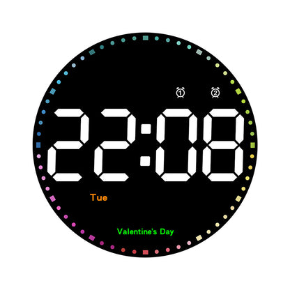 Digital electronic clock calendar wall clock LED clock colorful clock