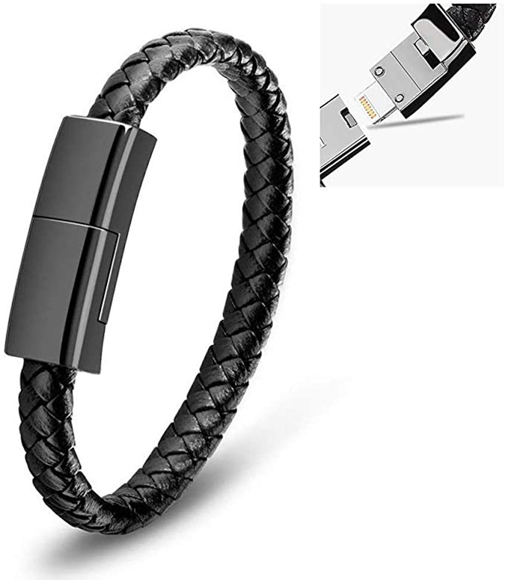 Bracelet style data cable suitable for Apple Android fast power bank short charging cable