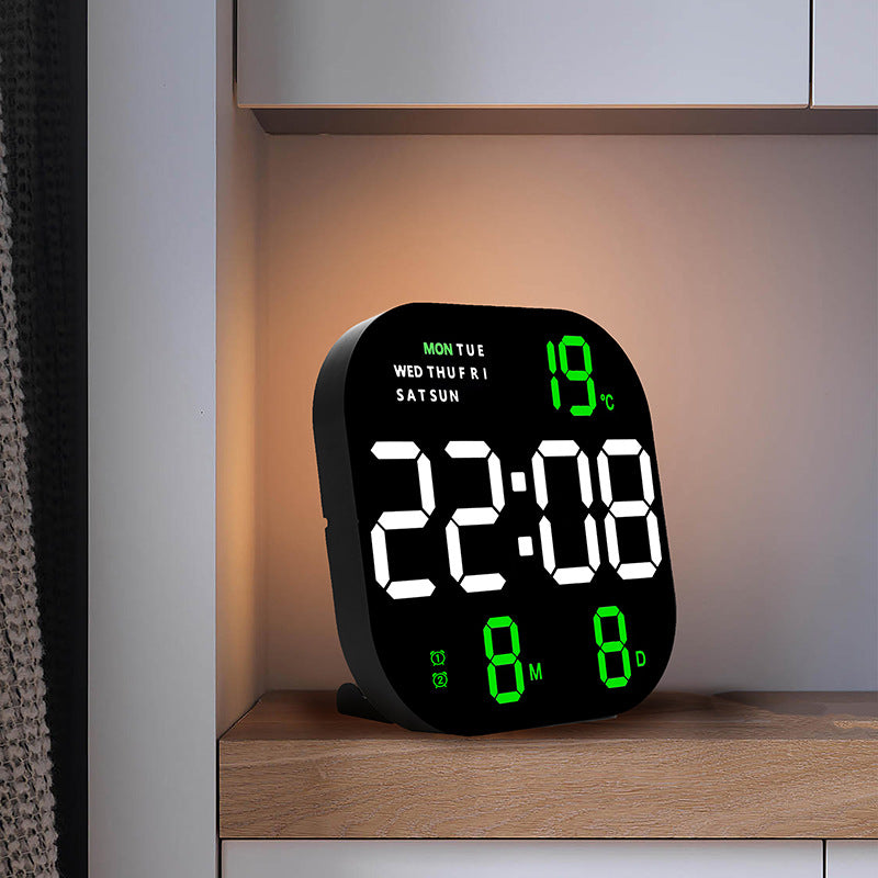 Clock Living Room Wall Clock Desktop Alarm Clock Simple LED Alarm Clock