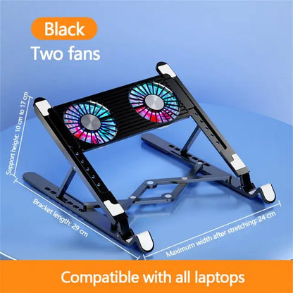 Foldable Laptop Holder For Macbook Tablet Notebook Stand Table Cooling Pad Bracket With Radiator Silent Fan Laptop Accessor