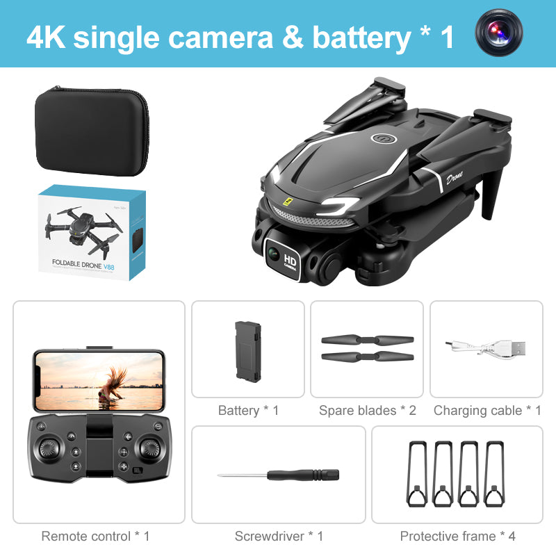 UAV V88  4K Dual Camera HD Aerial Photography Folding Aircraft Fixed Altitude Remote Control