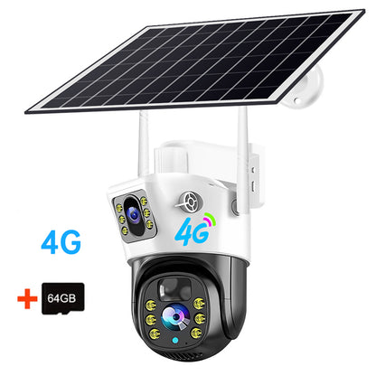 4G Solar Camera 4MP Dual Lens Home Security  Camera With Solar Panel V380PRO