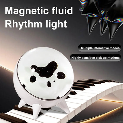 Ferrofluid Music Rhythm Lamp Sound Sensitive Dancing Magnet Liquid Toy Ferrofluid Visual Display Lamp Desktop Speakers Companion